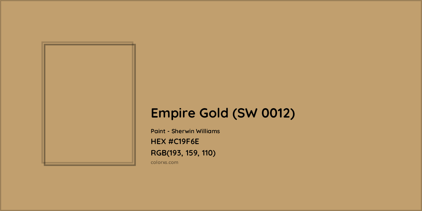 HEX #C19F6E Empire Gold (SW 0012) Paint Sherwin Williams - Color Code