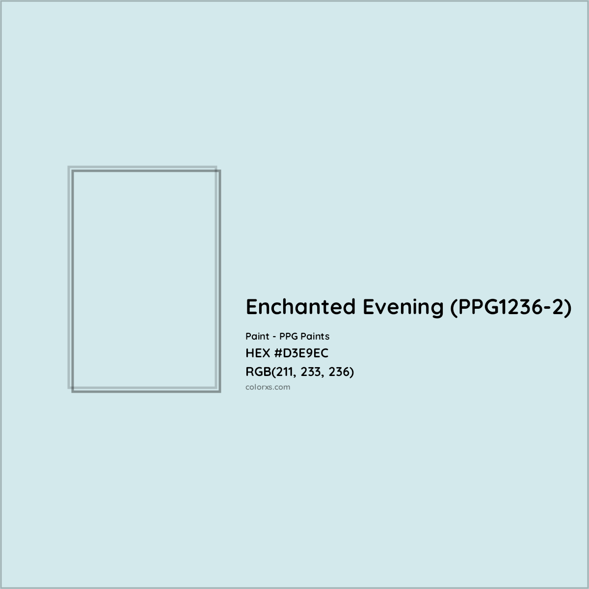 HEX #D3E9EC Enchanted Evening (PPG1236-2) Paint PPG Paints - Color Code
