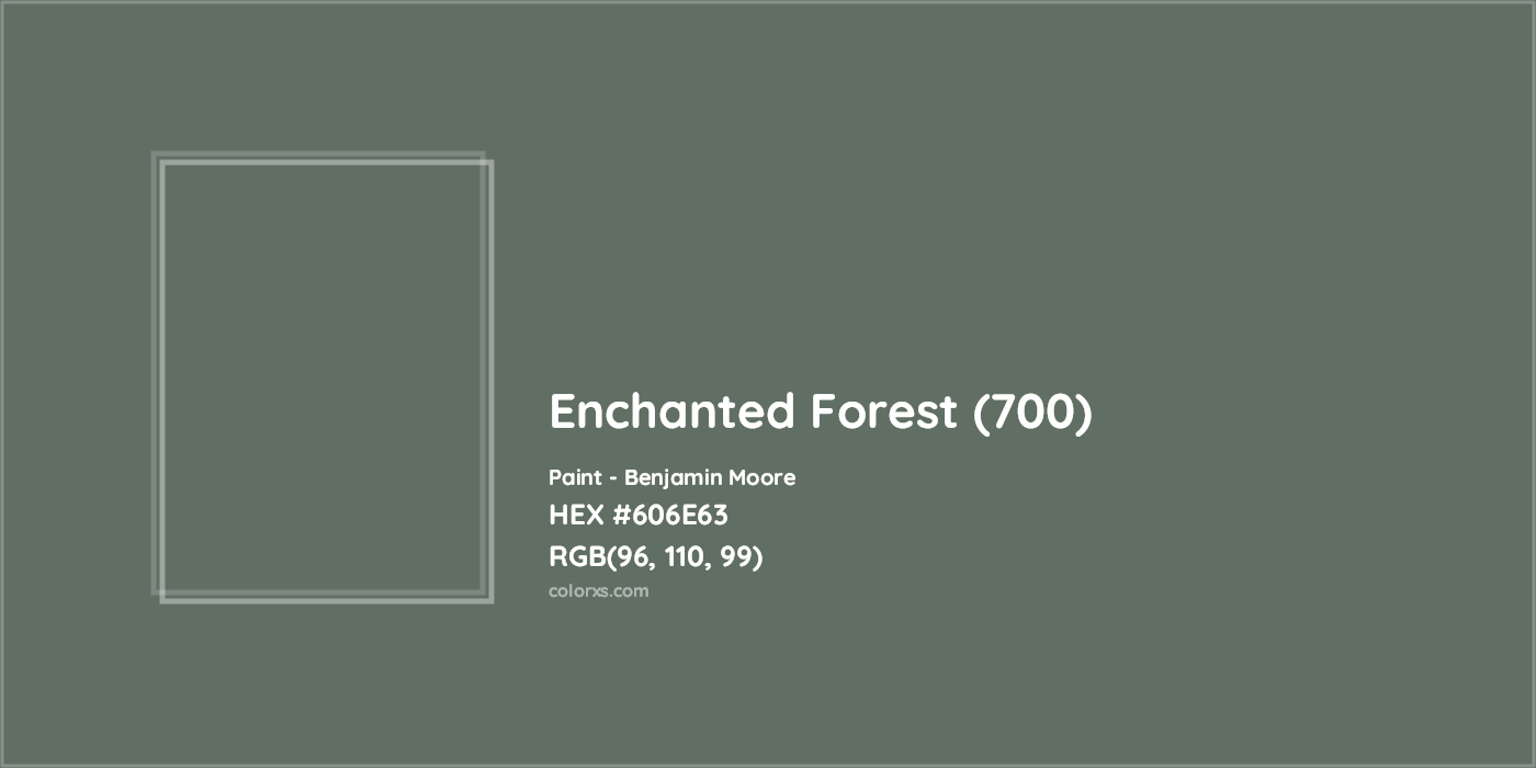 HEX #606E63 Enchanted Forest (700) Paint Benjamin Moore - Color Code