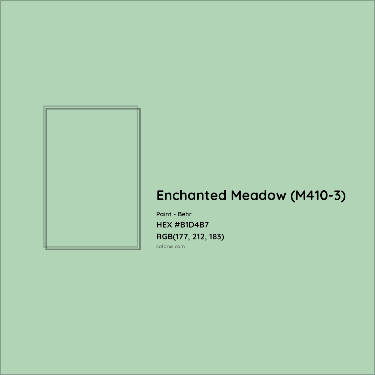 HEX #B1D4B7 Enchanted Meadow (M410-3) Paint Behr - Color Code