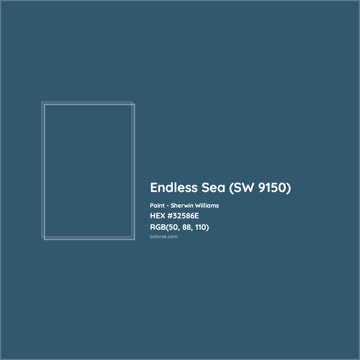 HEX #32586E Endless Sea (SW 9150) Paint Sherwin Williams - Color Code
