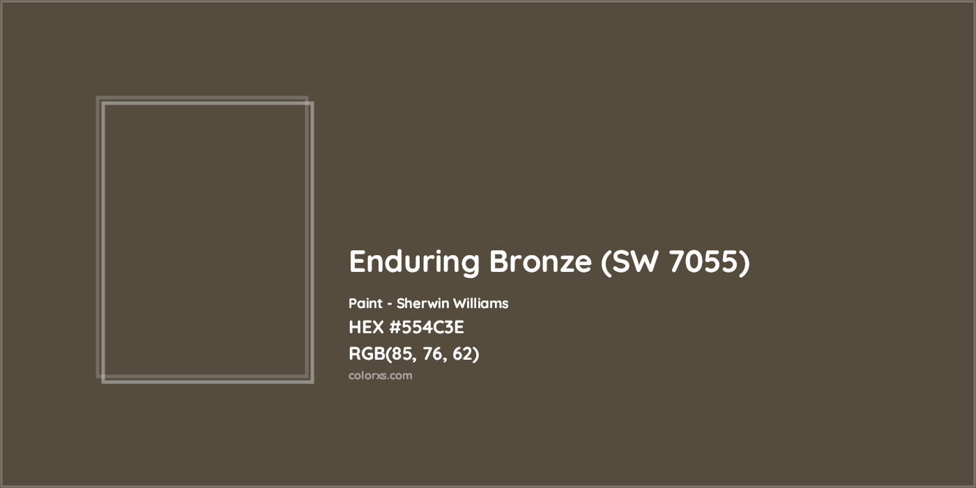 HEX #554C3E Enduring Bronze (SW 7055) Paint Sherwin Williams - Color Code