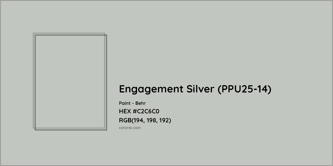 HEX #C2C6C0 Engagement Silver (PPU25-14) Paint Behr - Color Code