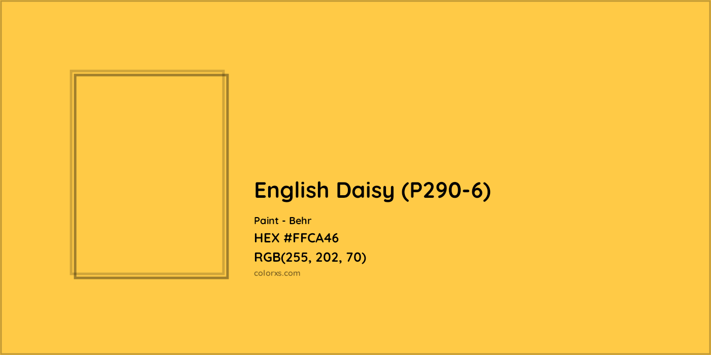 HEX #FFCA46 English Daisy (P290-6) Paint Behr - Color Code
