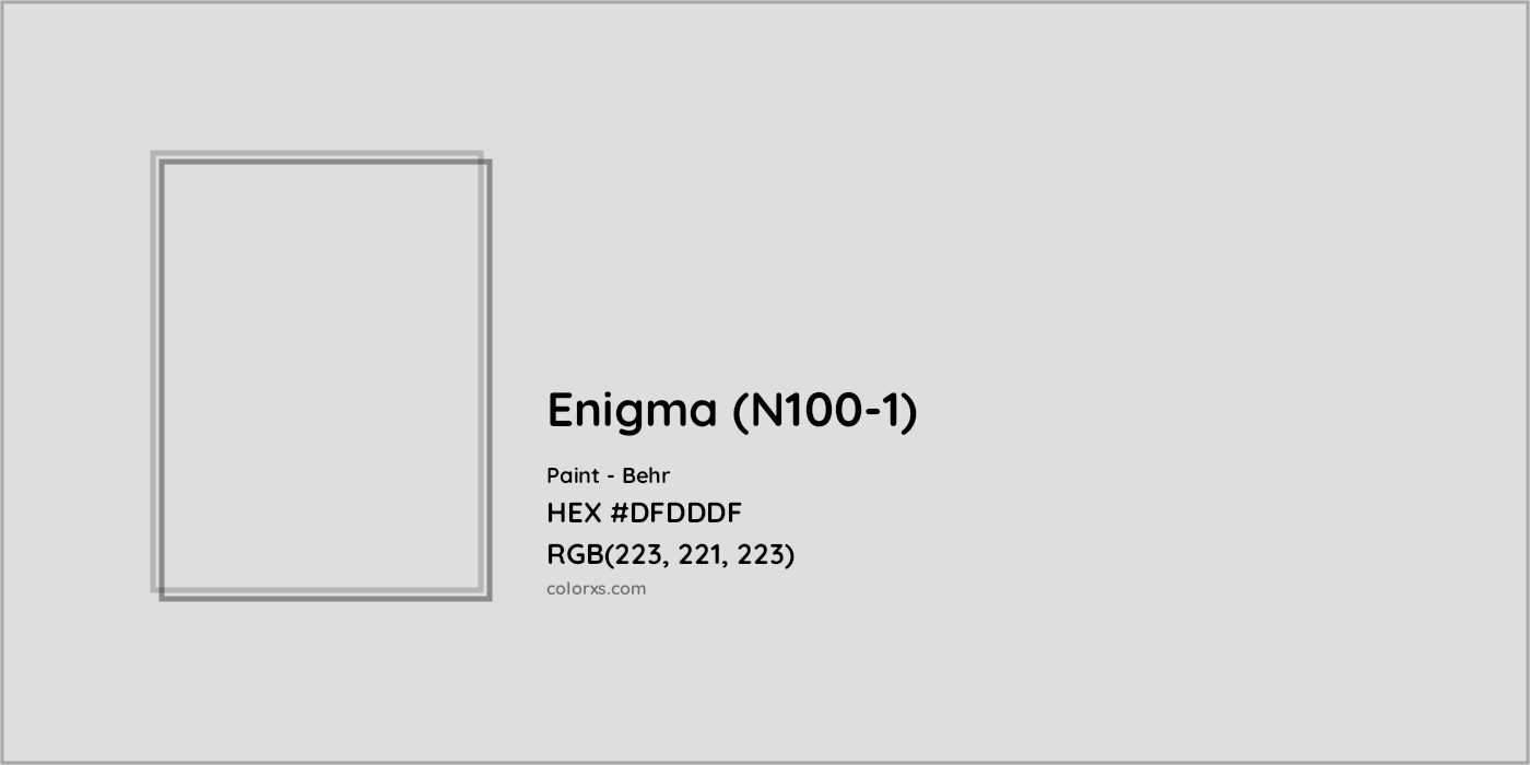 HEX #DFDDDF Enigma (N100-1) Paint Behr - Color Code