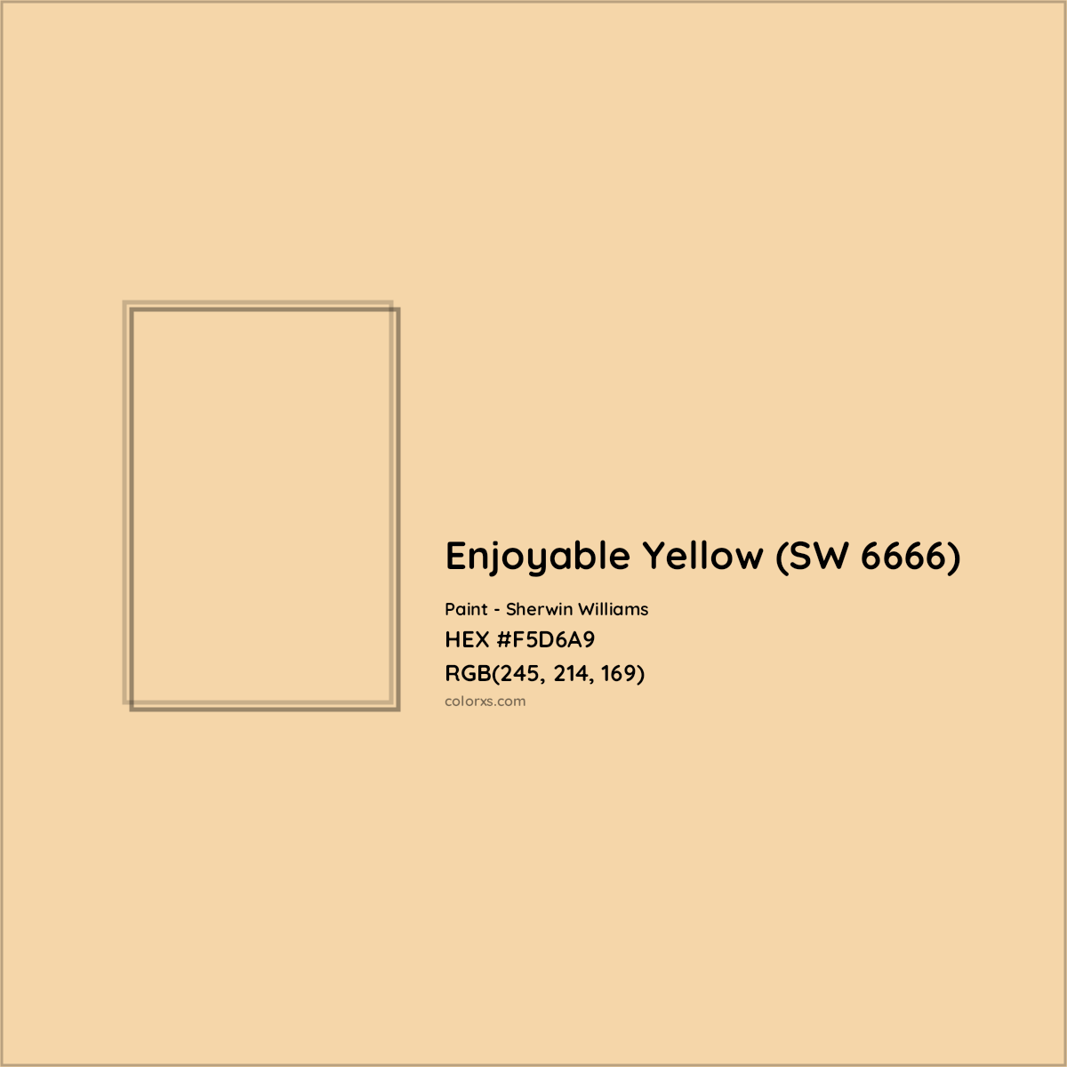 HEX #F5D6A9 Enjoyable Yellow (SW 6666) Paint Sherwin Williams - Color Code