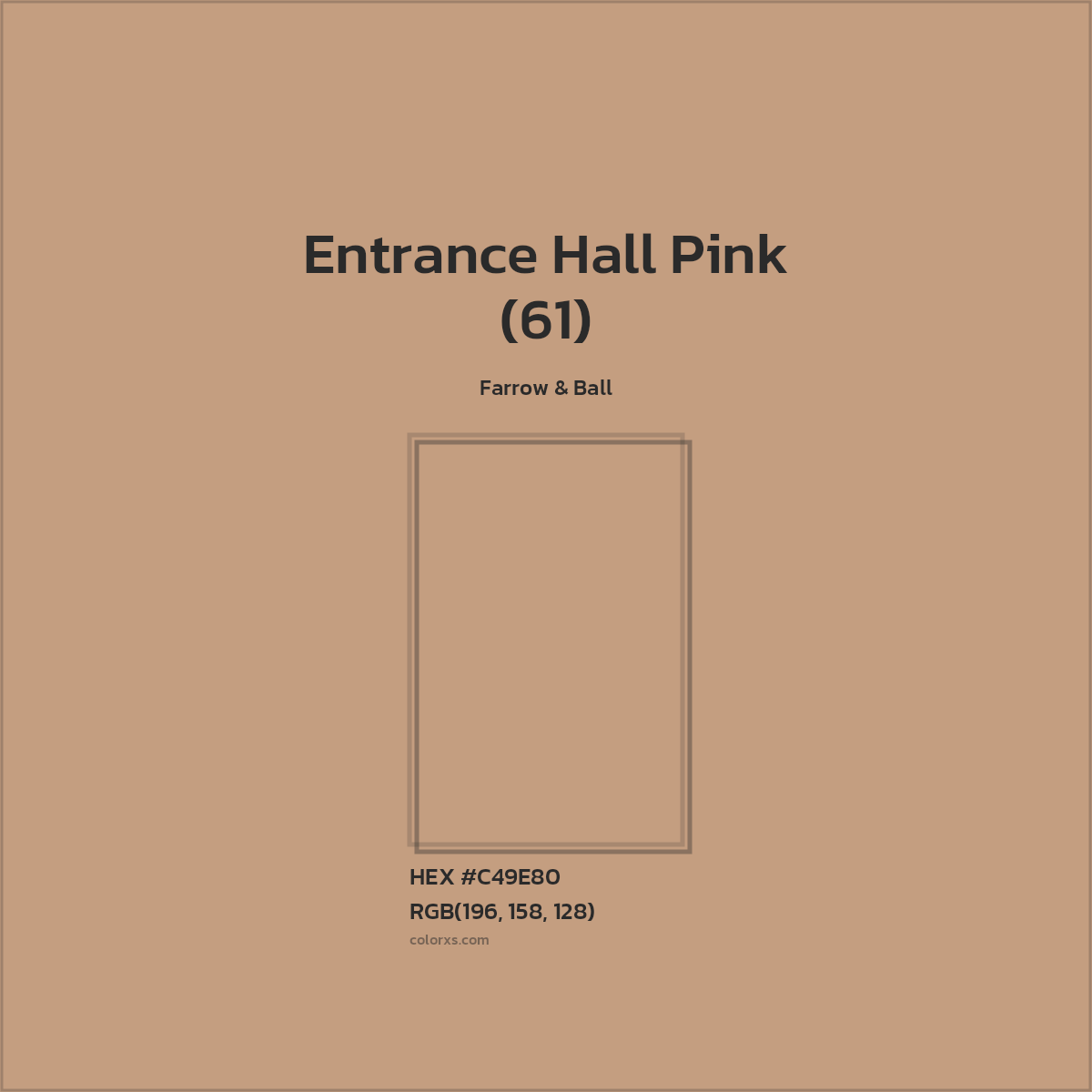HEX #C49E80 Entrance Hall Pink (61) Paint Farrow & Ball - Color Code