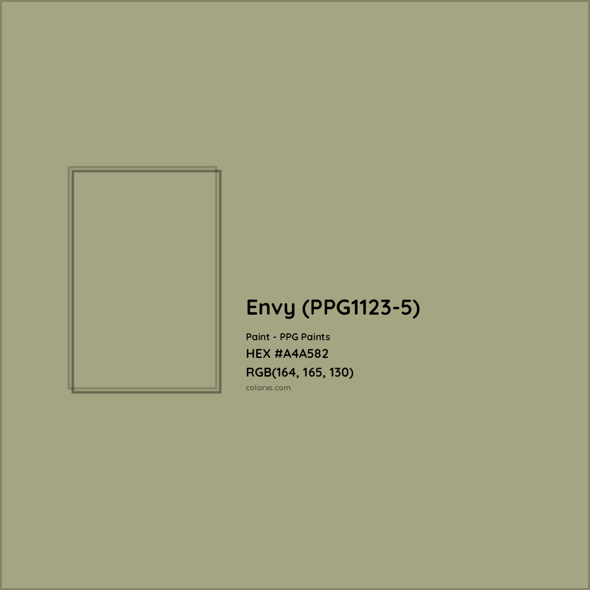 HEX #A4A582 Envy (PPG1123-5) Paint PPG Paints - Color Code