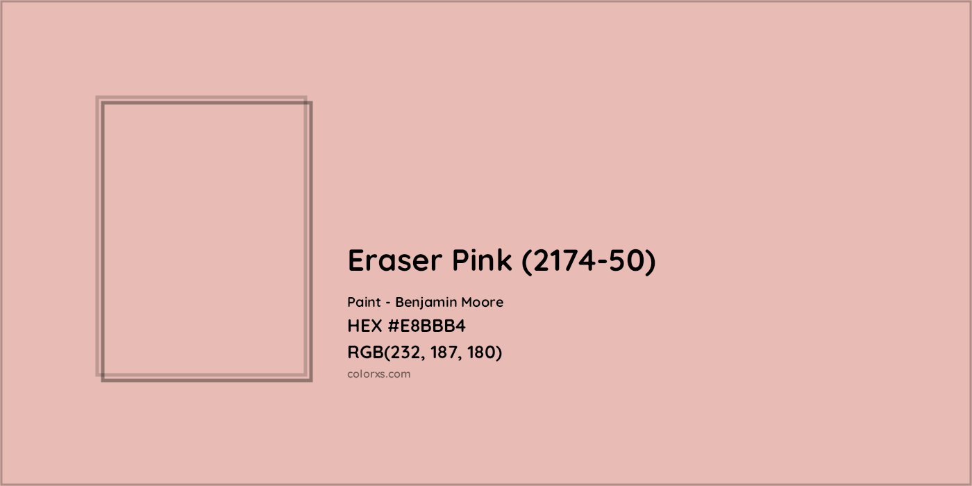 HEX #E8BBB4 Eraser Pink (2174-50) Paint Benjamin Moore - Color Code