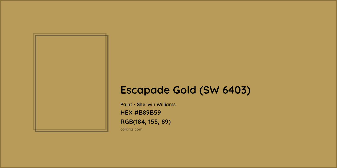 HEX #B89B59 Escapade Gold (SW 6403) Paint Sherwin Williams - Color Code