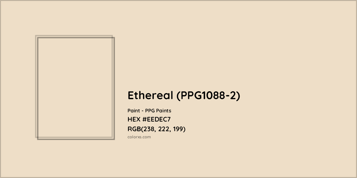 HEX #EEDEC7 Ethereal (PPG1088-2) Paint PPG Paints - Color Code