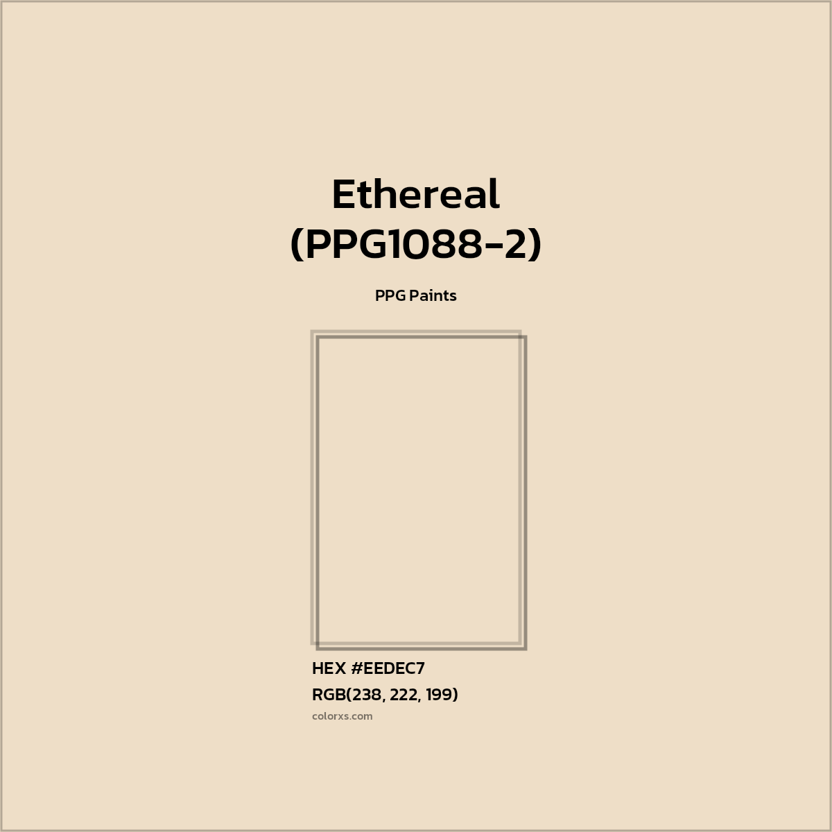 HEX #EEDEC7 Ethereal (PPG1088-2) Paint PPG Paints - Color Code
