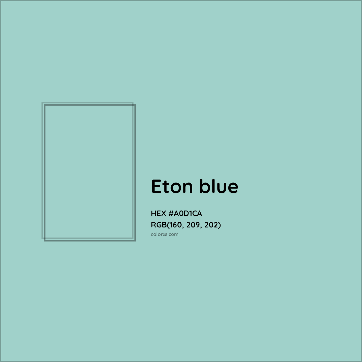 HEX #A0D1CA Eton blue Other School - Color Code