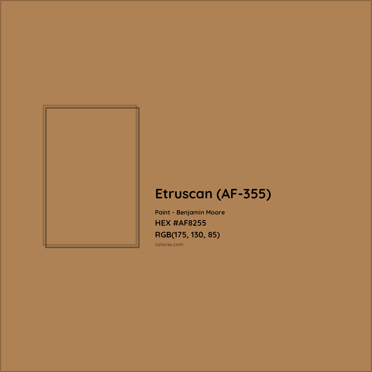 HEX #AF8255 Etruscan (AF-355) Paint Benjamin Moore - Color Code