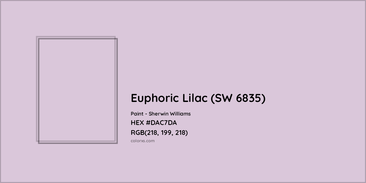 HEX #DAC7DA Euphoric Lilac (SW 6835) Paint Sherwin Williams - Color Code