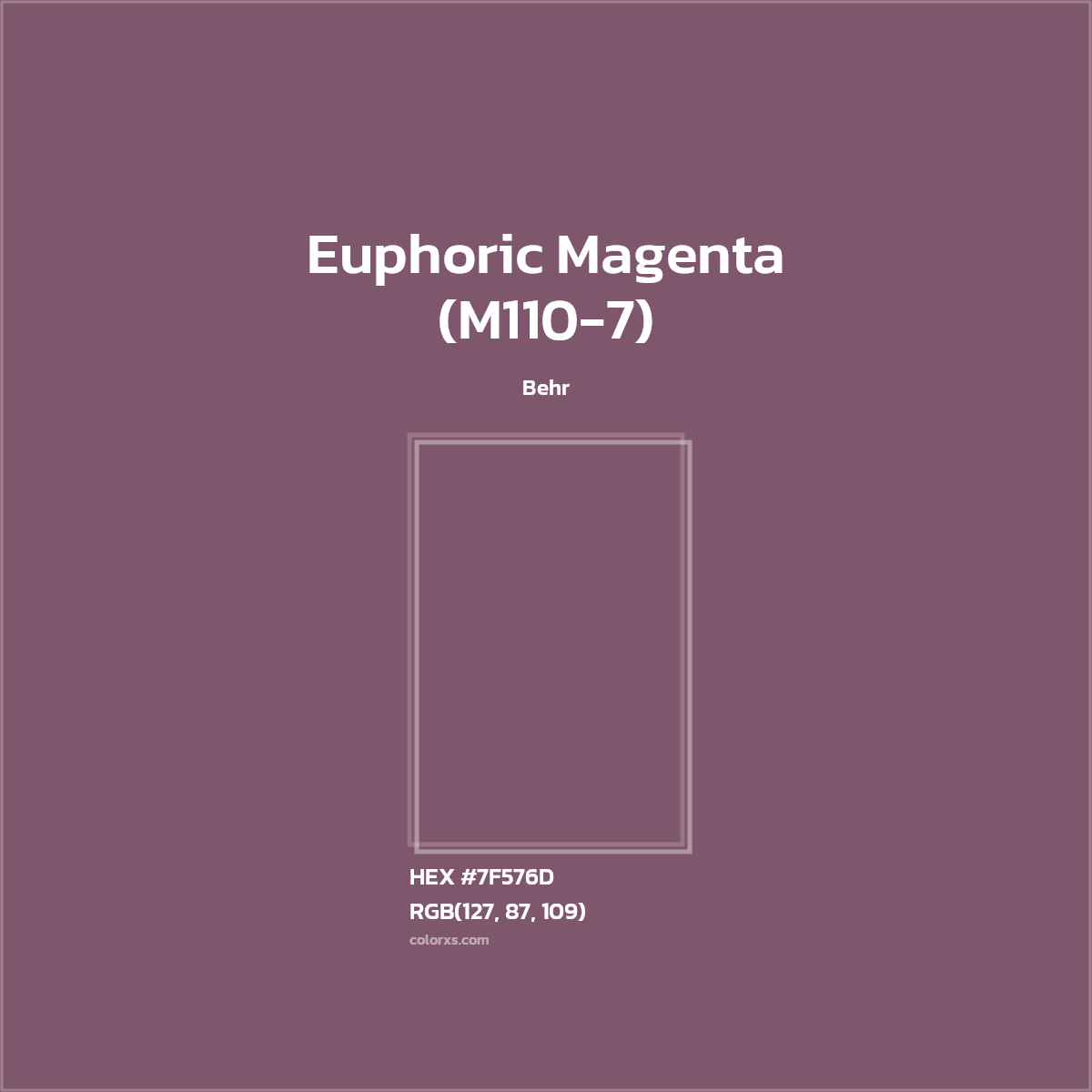 HEX #7F576D Euphoric Magenta (M110-7) Paint Behr - Color Code