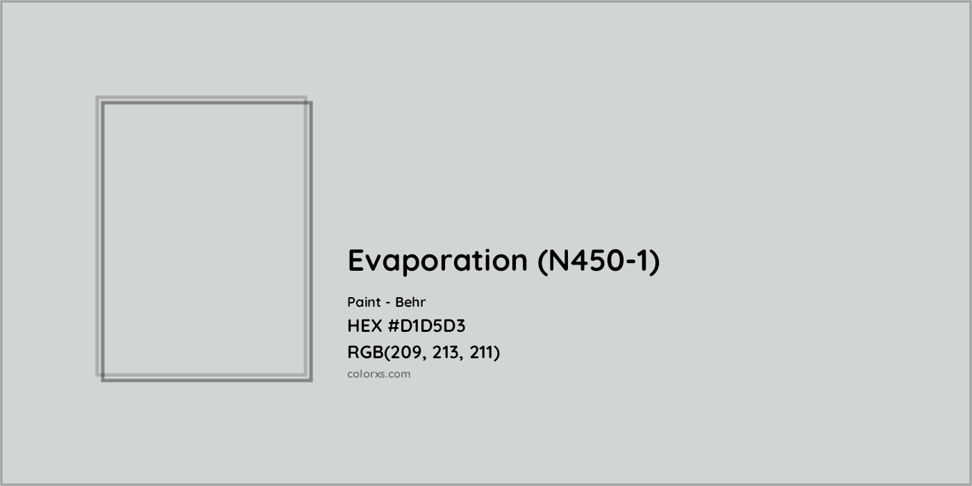 HEX #D1D5D3 Evaporation (N450-1) Paint Behr - Color Code