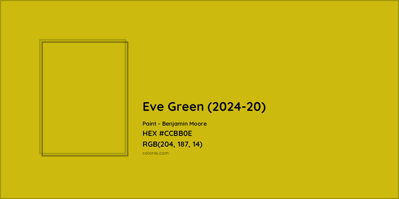 HEX #CCBB0E Eve Green (2024-20) Paint Benjamin Moore - Color Code
