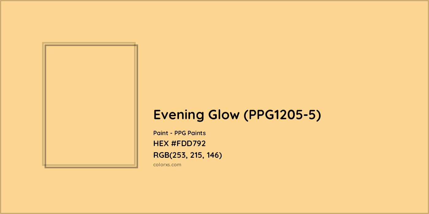 HEX #FDD792 Evening Glow (PPG1205-5) Paint PPG Paints - Color Code