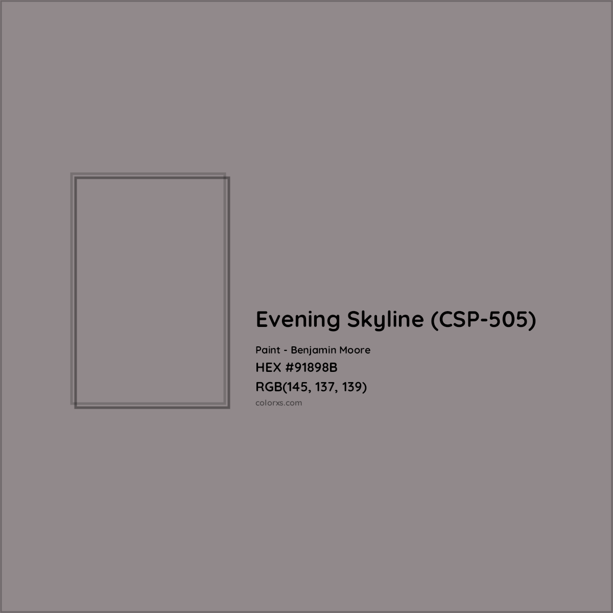 HEX #91898B Evening Skyline (CSP-505) Paint Benjamin Moore - Color Code