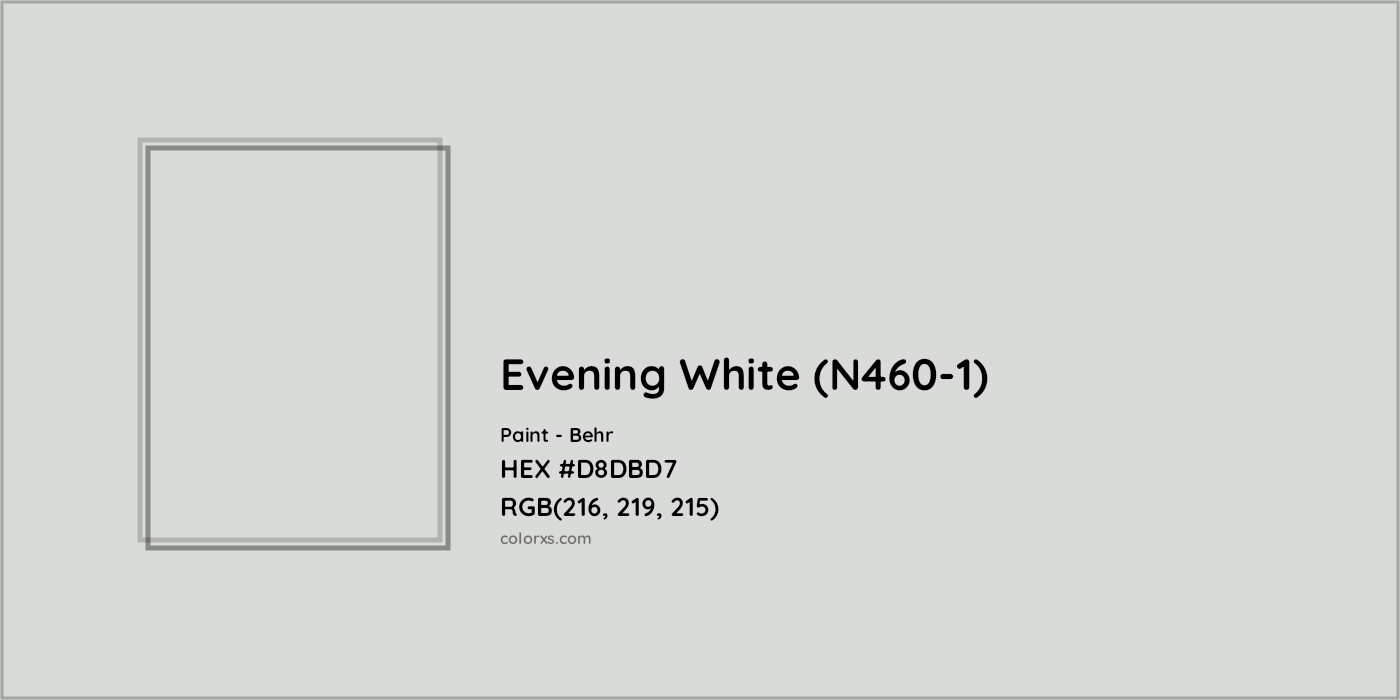 HEX #D8DBD7 Evening White (N460-1) Paint Behr - Color Code