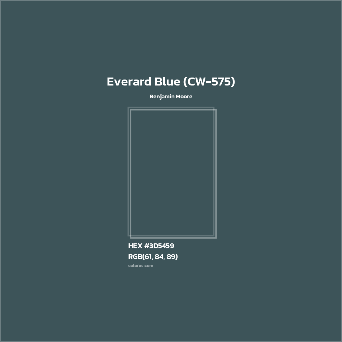 HEX #3D5459 Everard Blue (CW-575) Paint Benjamin Moore - Color Code