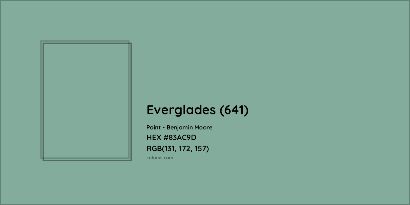 HEX #83AC9D Everglades (641) Paint Benjamin Moore - Color Code