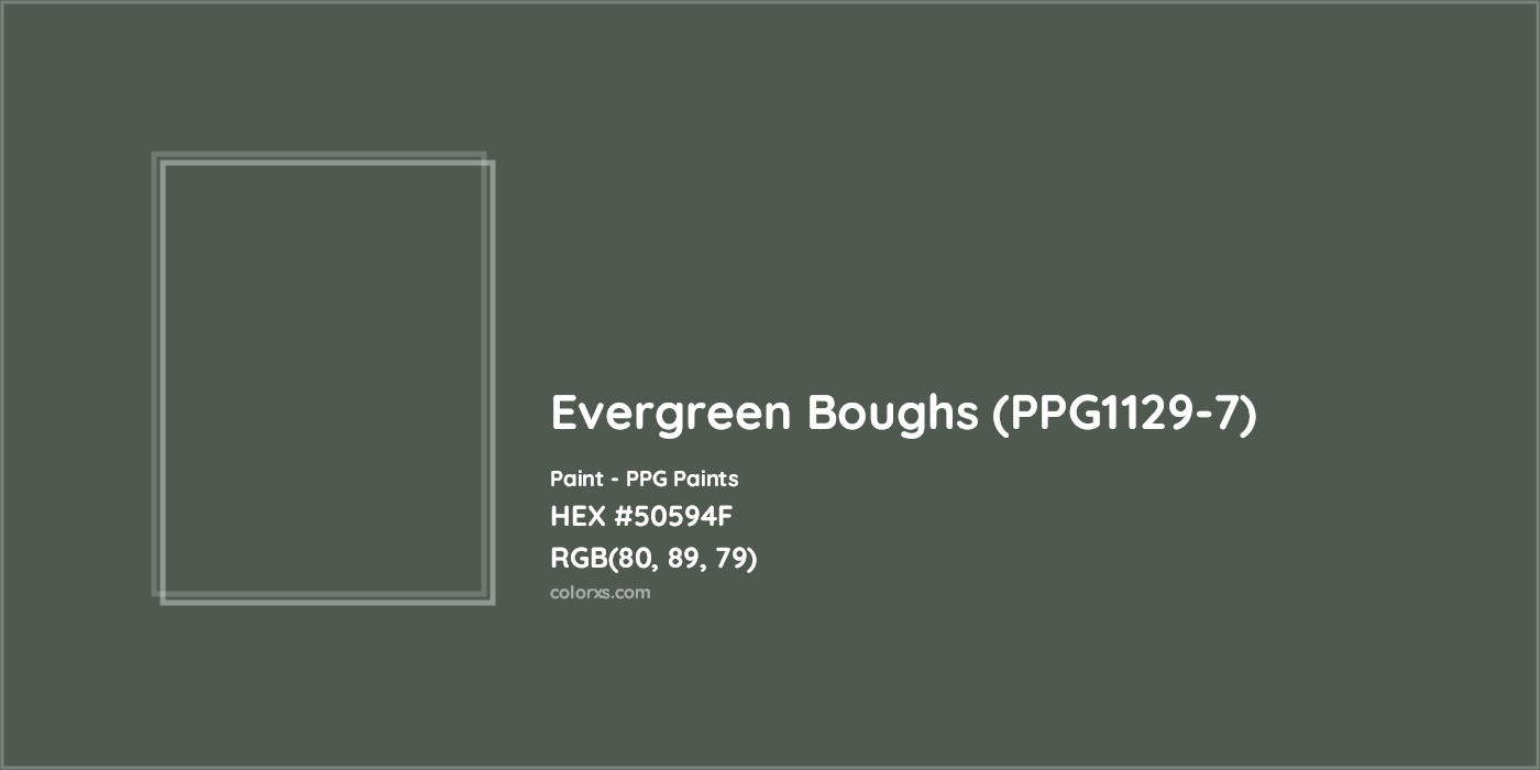 HEX #50594F Evergreen Boughs (PPG1129-7) Paint PPG Paints - Color Code
