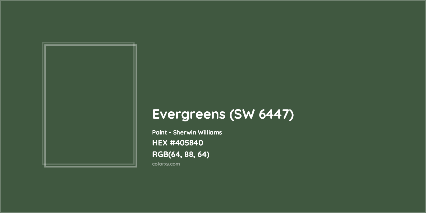 HEX #405840 Evergreens (SW 6447) Paint Sherwin Williams - Color Code