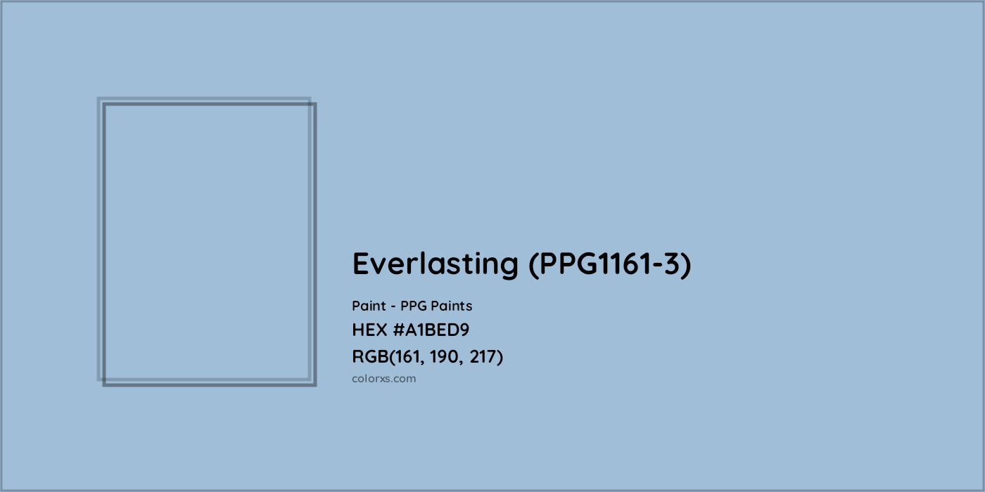 HEX #A1BED9 Everlasting (PPG1161-3) Paint PPG Paints - Color Code