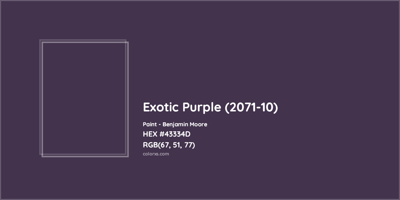 HEX #43334D Exotic Purple (2071-10) Paint Benjamin Moore - Color Code