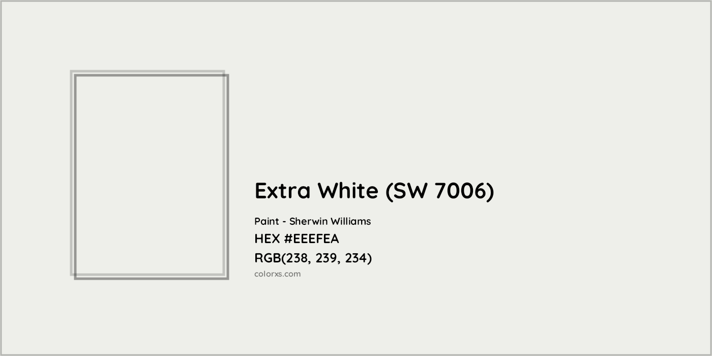 HEX #EEEFEA Extra White (SW 7006) Paint Sherwin Williams - Color Code