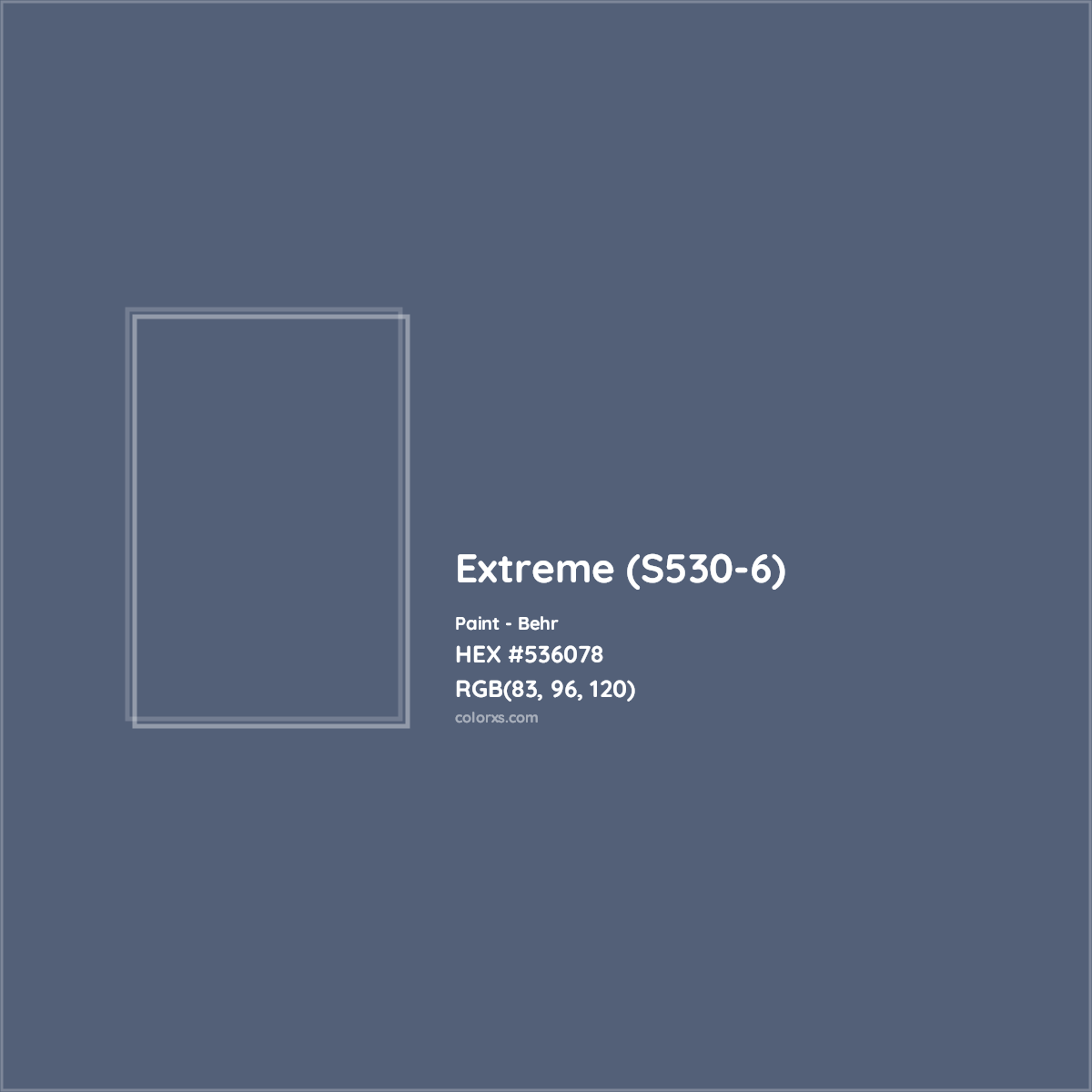 HEX #536078 Extreme (S530-6) Paint Behr - Color Code