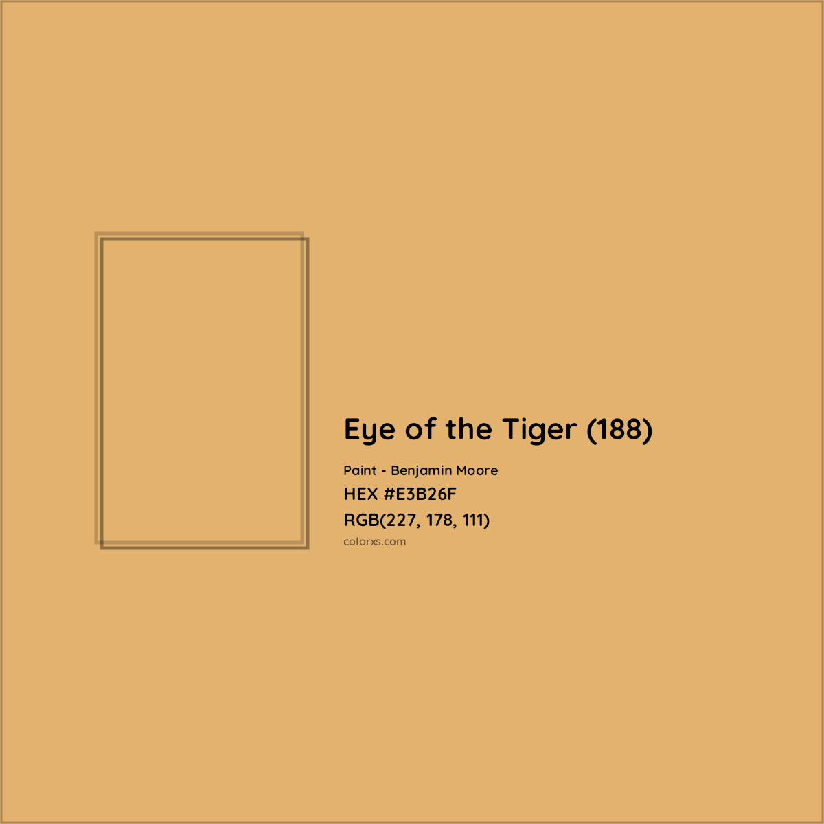 HEX #E3B26F Eye of the Tiger (188) Paint Benjamin Moore - Color Code
