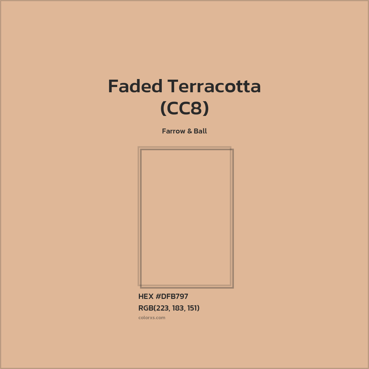 HEX #DFB797 Faded Terracotta (CC8) Paint Farrow & Ball - Color Code