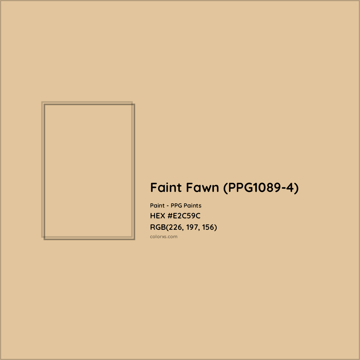 HEX #E2C59C Faint Fawn (PPG1089-4) Paint PPG Paints - Color Code