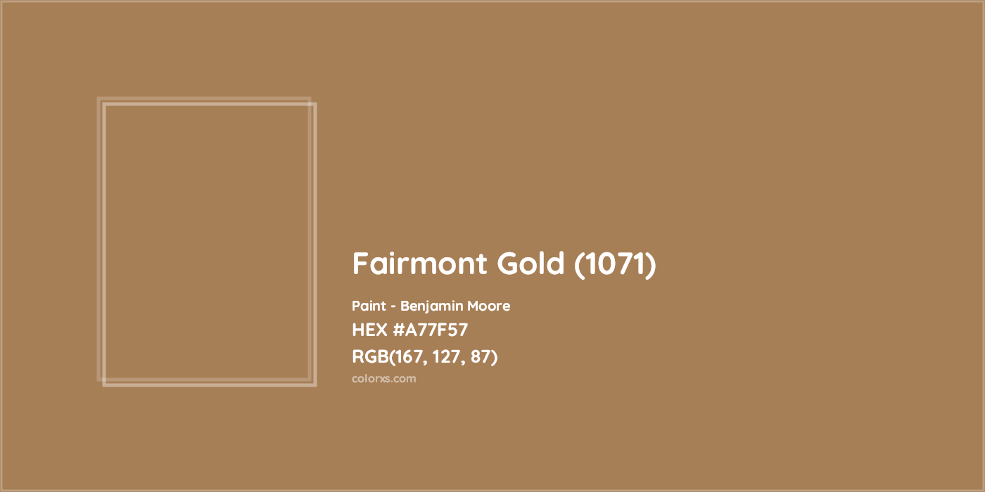 HEX #A77F57 Fairmont Gold (1071) Paint Benjamin Moore - Color Code