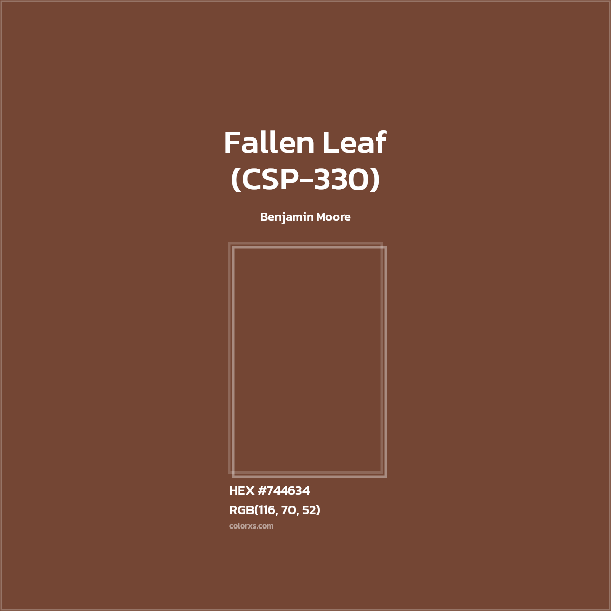 HEX #744634 Fallen Leaf (CSP-330) Paint Benjamin Moore - Color Code