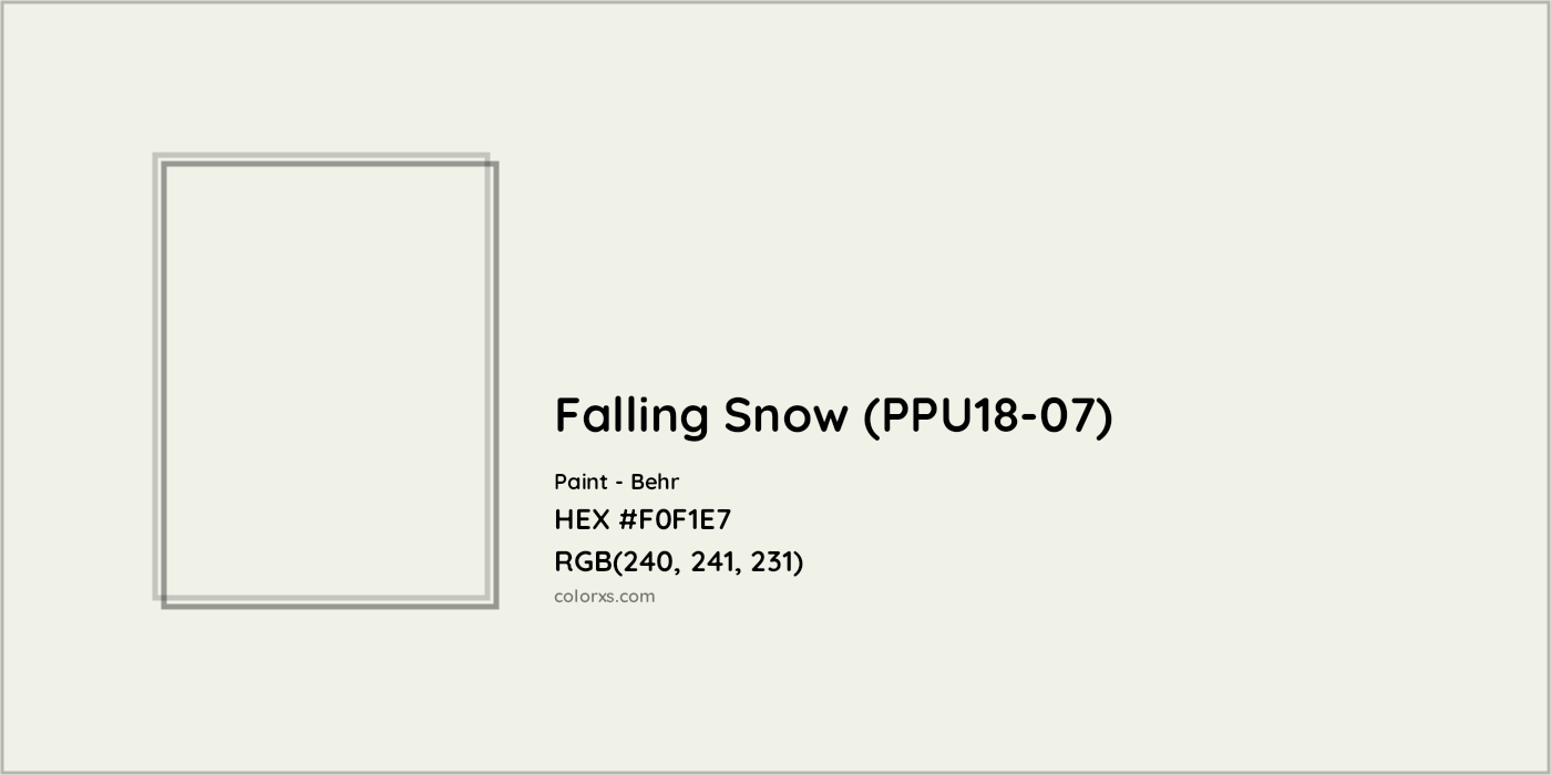 HEX #F0F1E7 Falling Snow (PPU18-07) Paint Behr - Color Code
