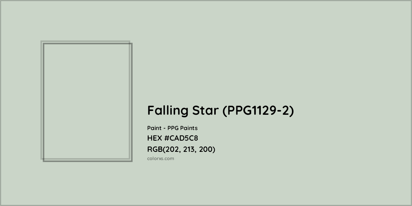 HEX #CAD5C8 Falling Star (PPG1129-2) Paint PPG Paints - Color Code