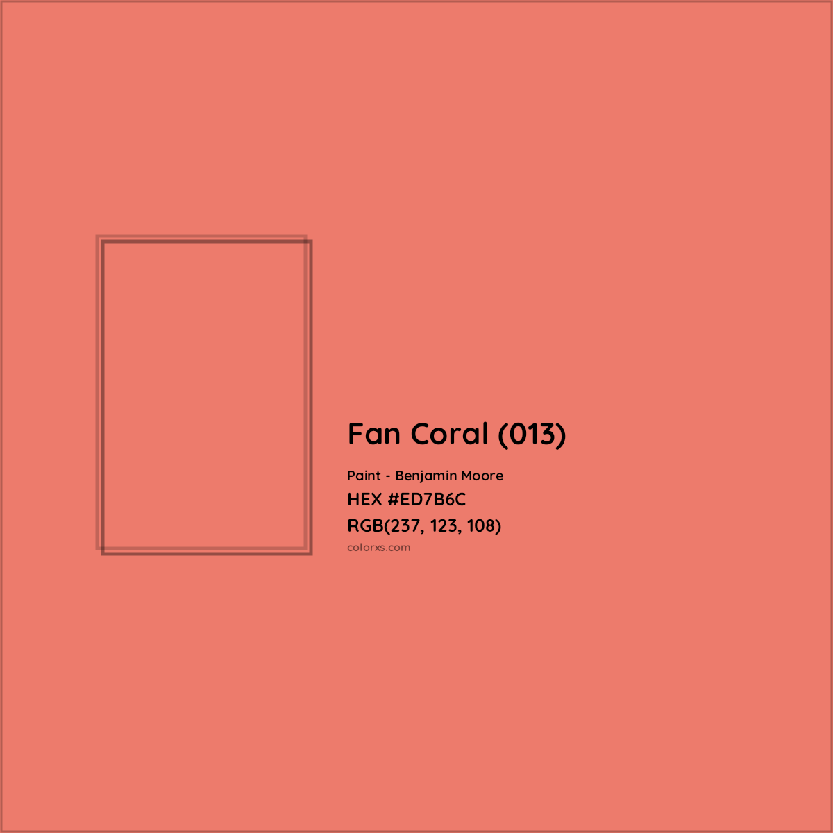 HEX #ED7B6C Fan Coral (013) Paint Benjamin Moore - Color Code