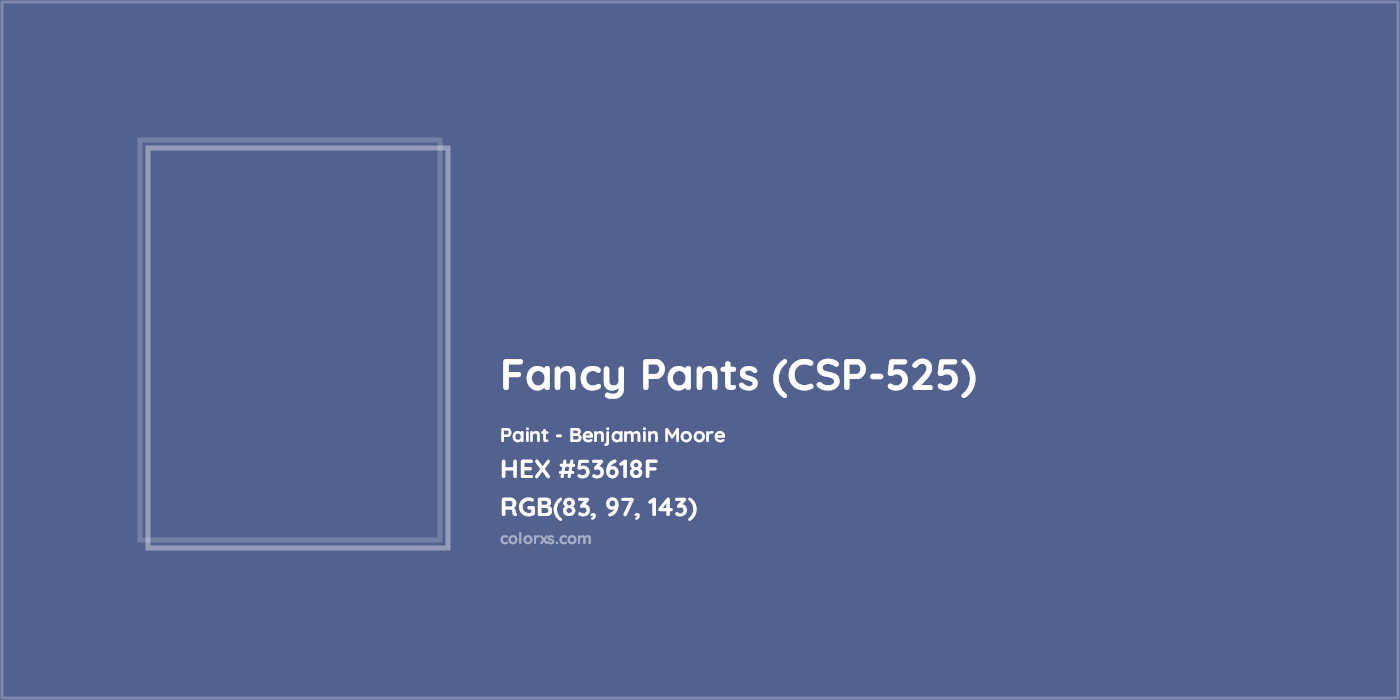 HEX #53618F Fancy Pants (CSP-525) Paint Benjamin Moore - Color Code