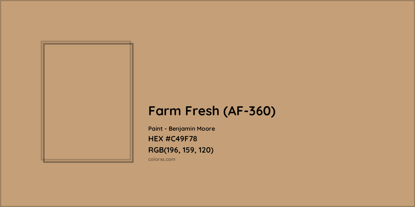HEX #C49F78 Farm Fresh (AF-360) Paint Benjamin Moore - Color Code