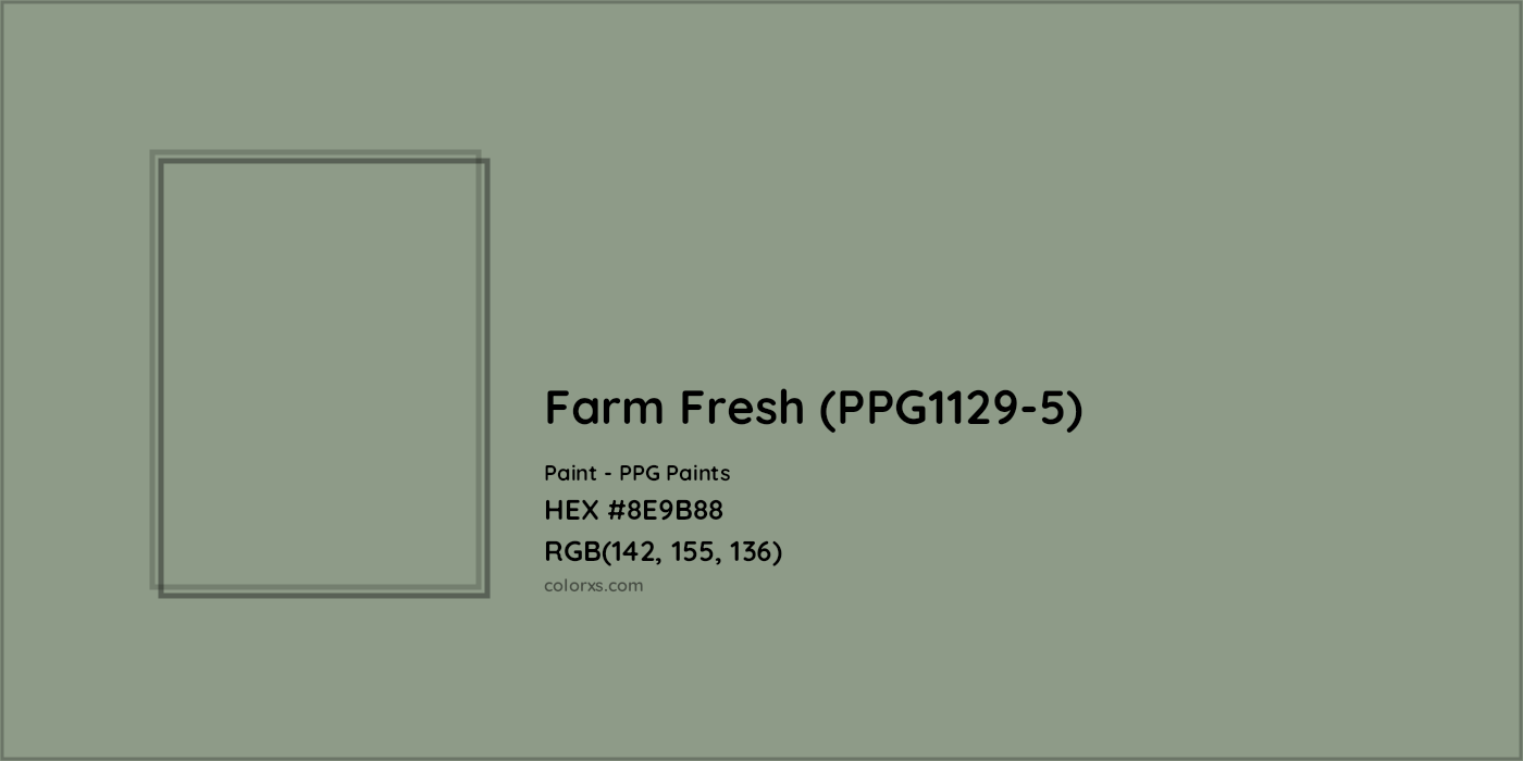 HEX #8E9B88 Farm Fresh (PPG1129-5) Paint PPG Paints - Color Code