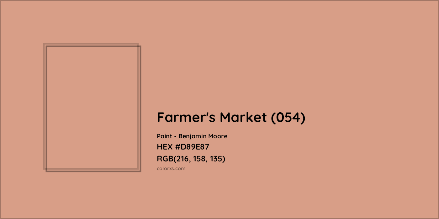 HEX #D89E87 Farmer's Market (054) Paint Benjamin Moore - Color Code