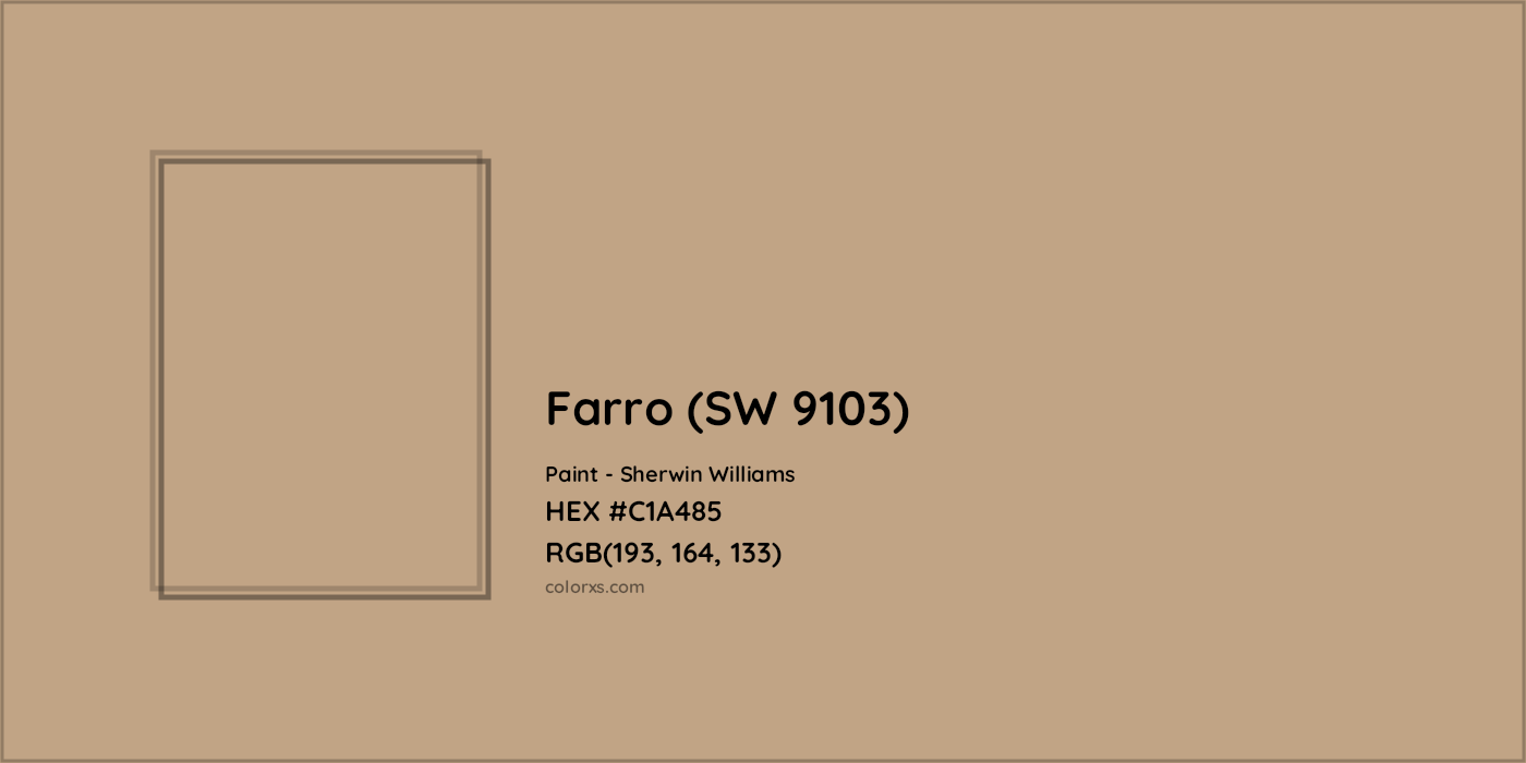 HEX #C1A485 Farro (SW 9103) Paint Sherwin Williams - Color Code