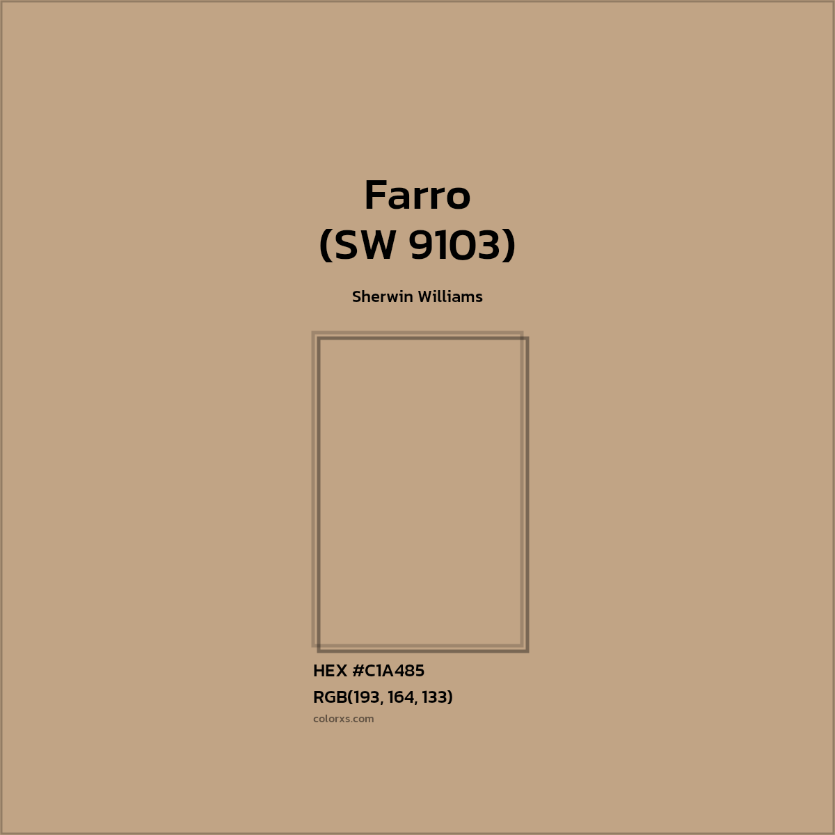 HEX #C1A485 Farro (SW 9103) Paint Sherwin Williams - Color Code