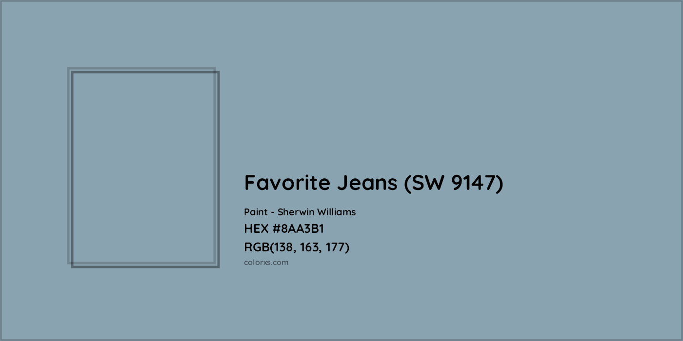 HEX #8AA3B1 Favorite Jeans (SW 9147) Paint Sherwin Williams - Color Code