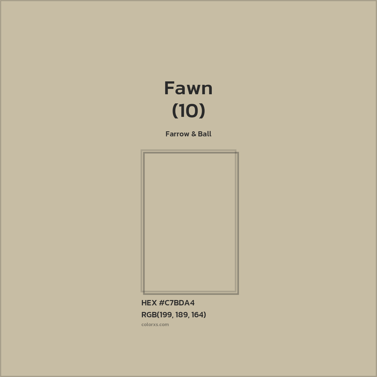 HEX #C7BDA4 Fawn (10) Paint Farrow & Ball - Color Code