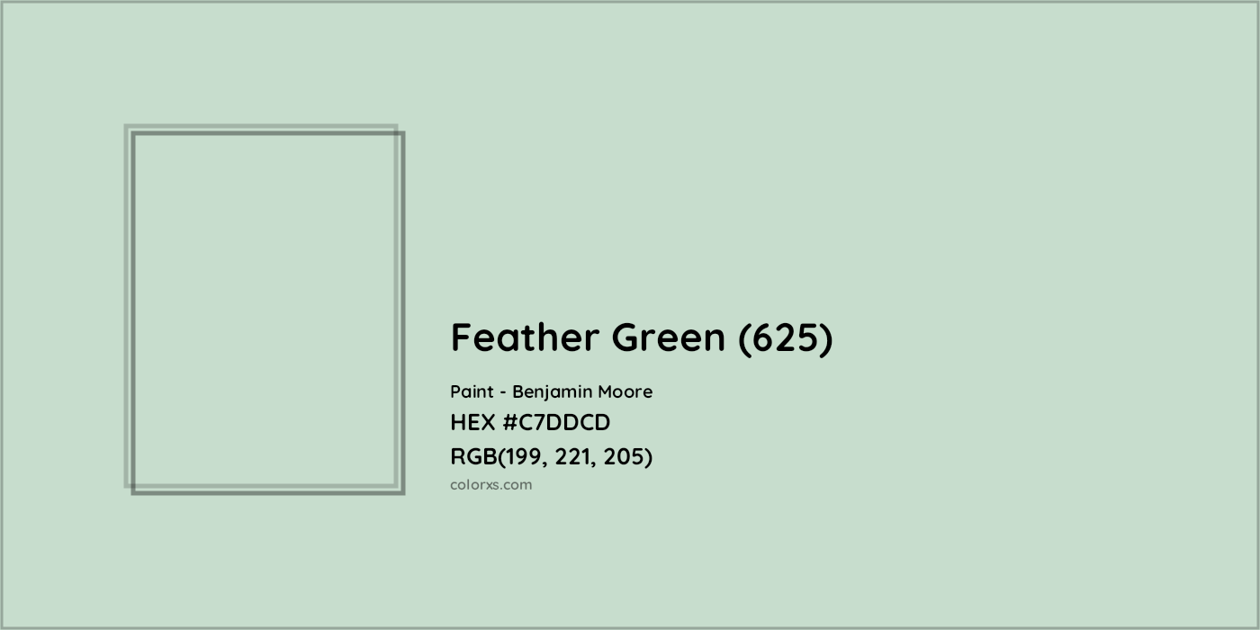 HEX #C7DDCD Feather Green (625) Paint Benjamin Moore - Color Code
